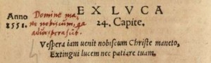 Philipp Melanchthon's Latin couplet, on which the opening stanza of "Lord Jesus Christ, with Us Abide" was based.