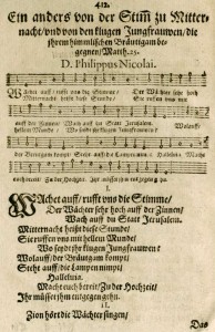 "Wachet auf" as it first appeared in Philipp Nicolai's devotional book, Frewdenspiegel deß ewigen Lebens